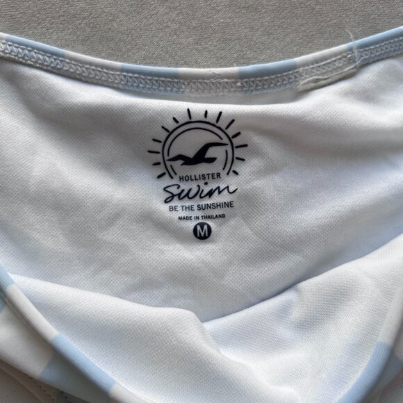 Hollister Blue and White Striped Strappy Side Bikini Bottom - Picture 3 of 3